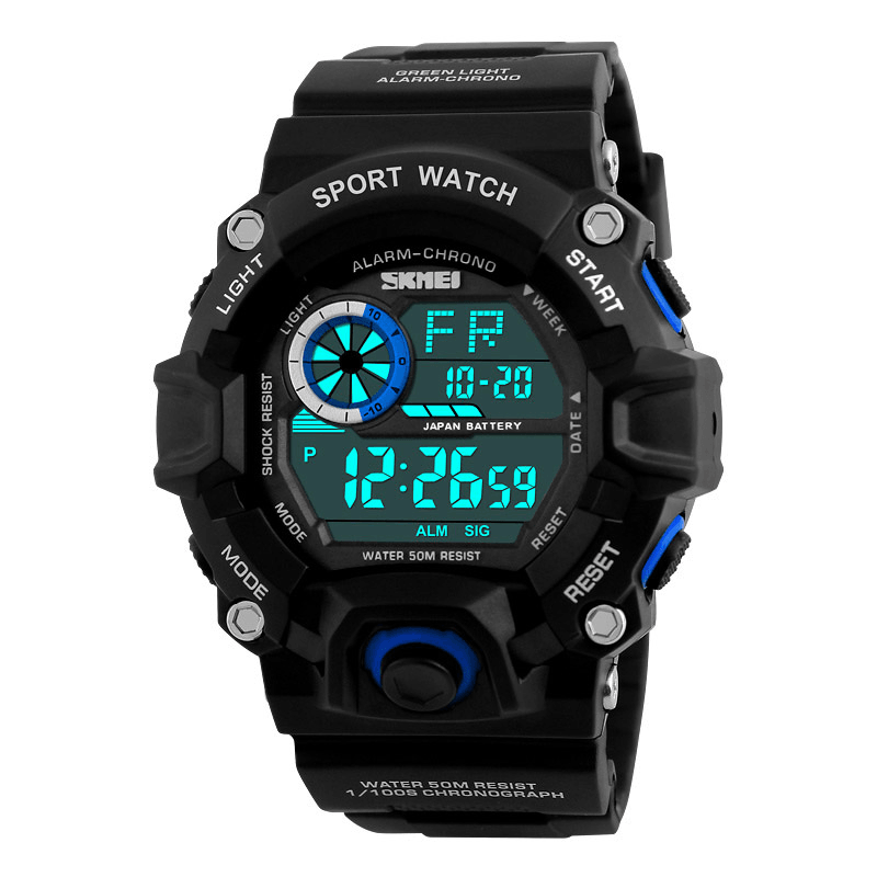 SKMEI 1019 Digital Watch Fashion Multi-Funcional Sports Chronograph 50M Waterproof Men Wrist Watch - MRSLM