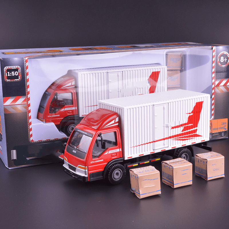 Alloy Simulation Van Truck Model Engineering Transport Vehicle Toy - MRSLM