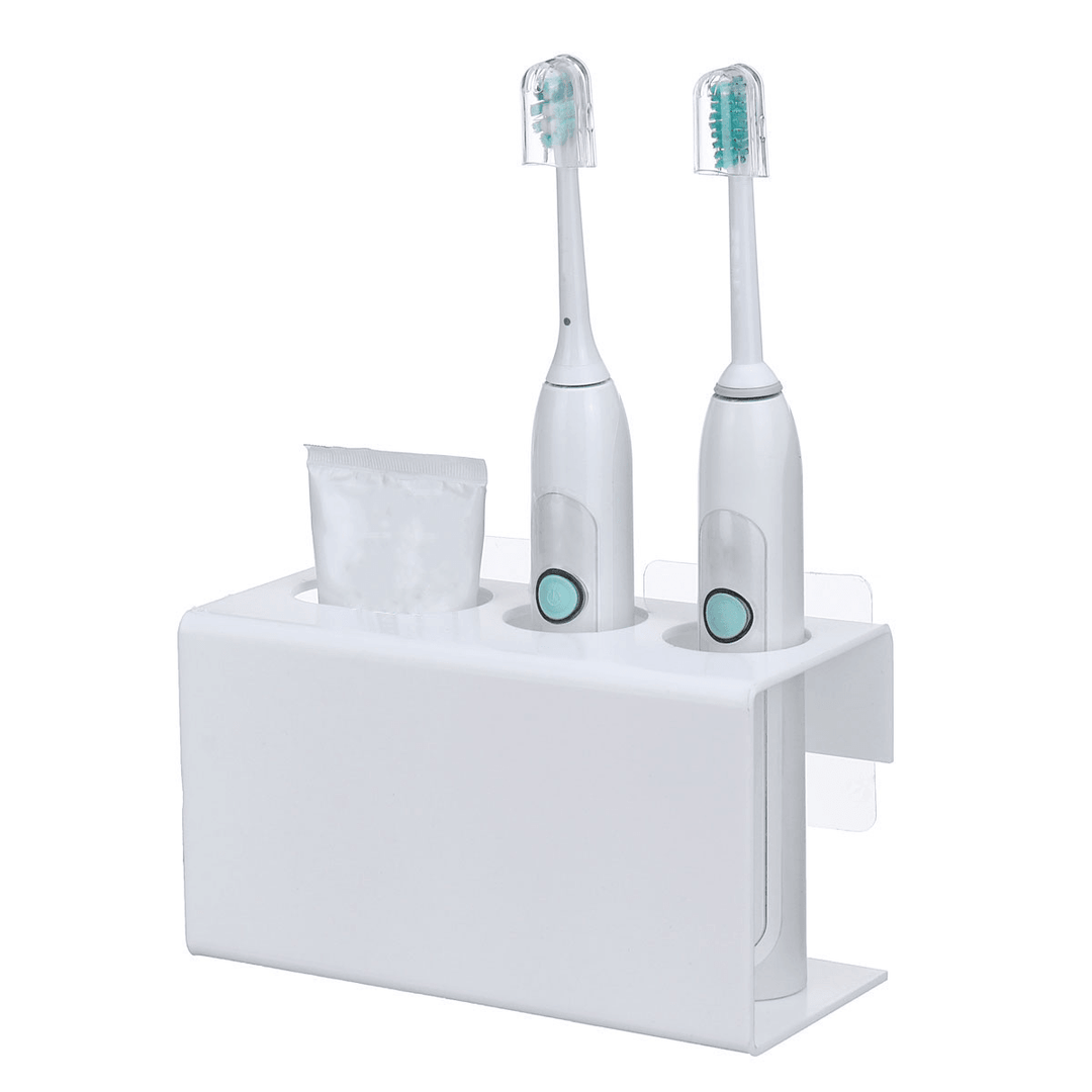 1PCS Wall Mounted Electric Toothbrush Holder Toothpaste Holder Bathroom Organizer Detachable Bathroom Storage Caddy - MRSLM