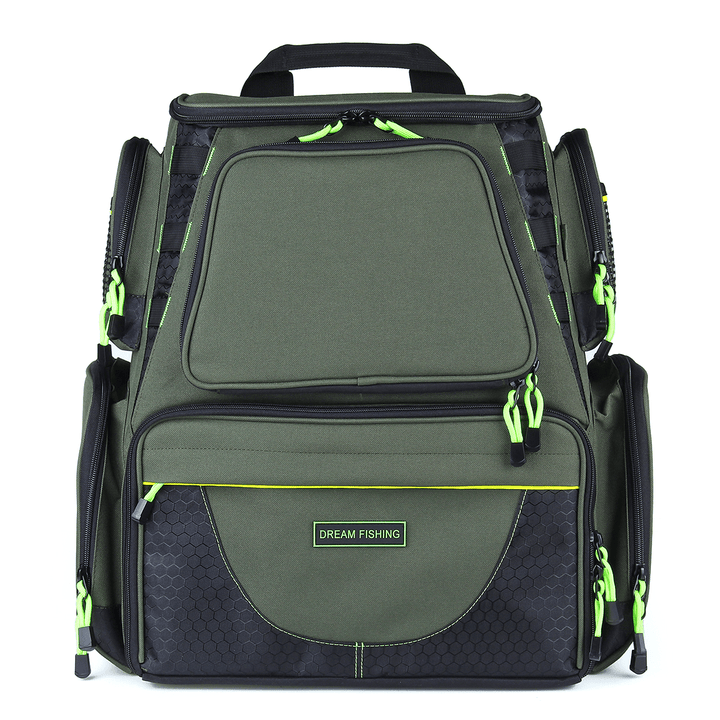 22/64L Backpack Fishing Bag Travel Camping Storage Bag with Lure Boxes - MRSLM