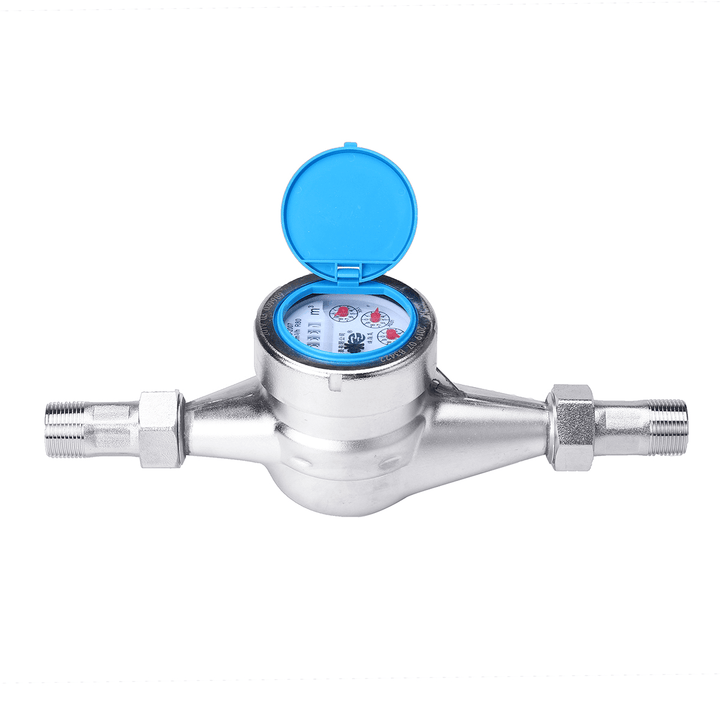 15/20Mm Steel Wet Cold Water Flow Meter Measuring Tap Table Counter Home Garden Tools - MRSLM