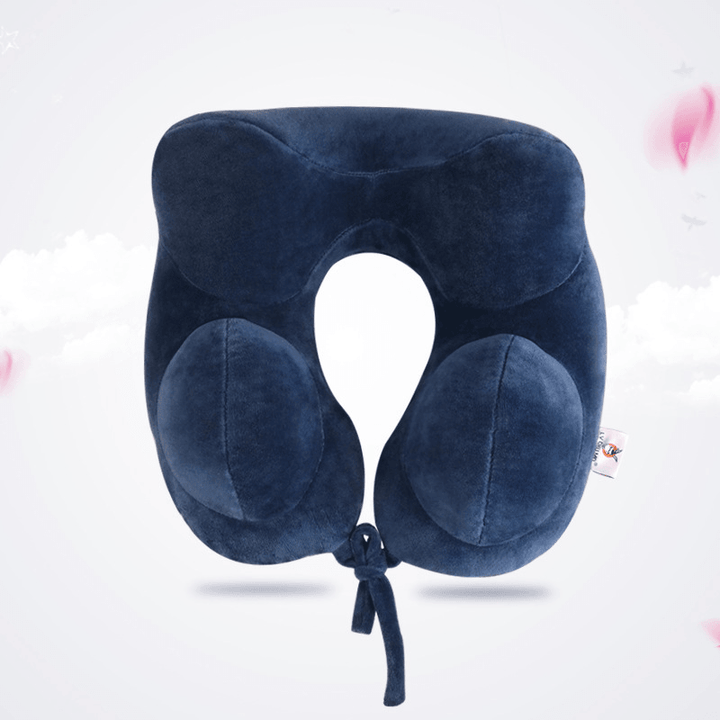 Ipree® Inflatable U Shape Cotton Neck Pillow Headrest Cushion Travel Airplane Sleep Rest - MRSLM