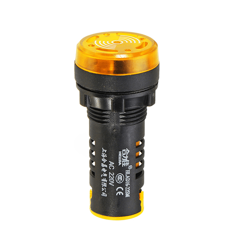 Machifit AC 220V 22Mm Flash Buzzer Indicator Light Signal Lamp Yellow - MRSLM