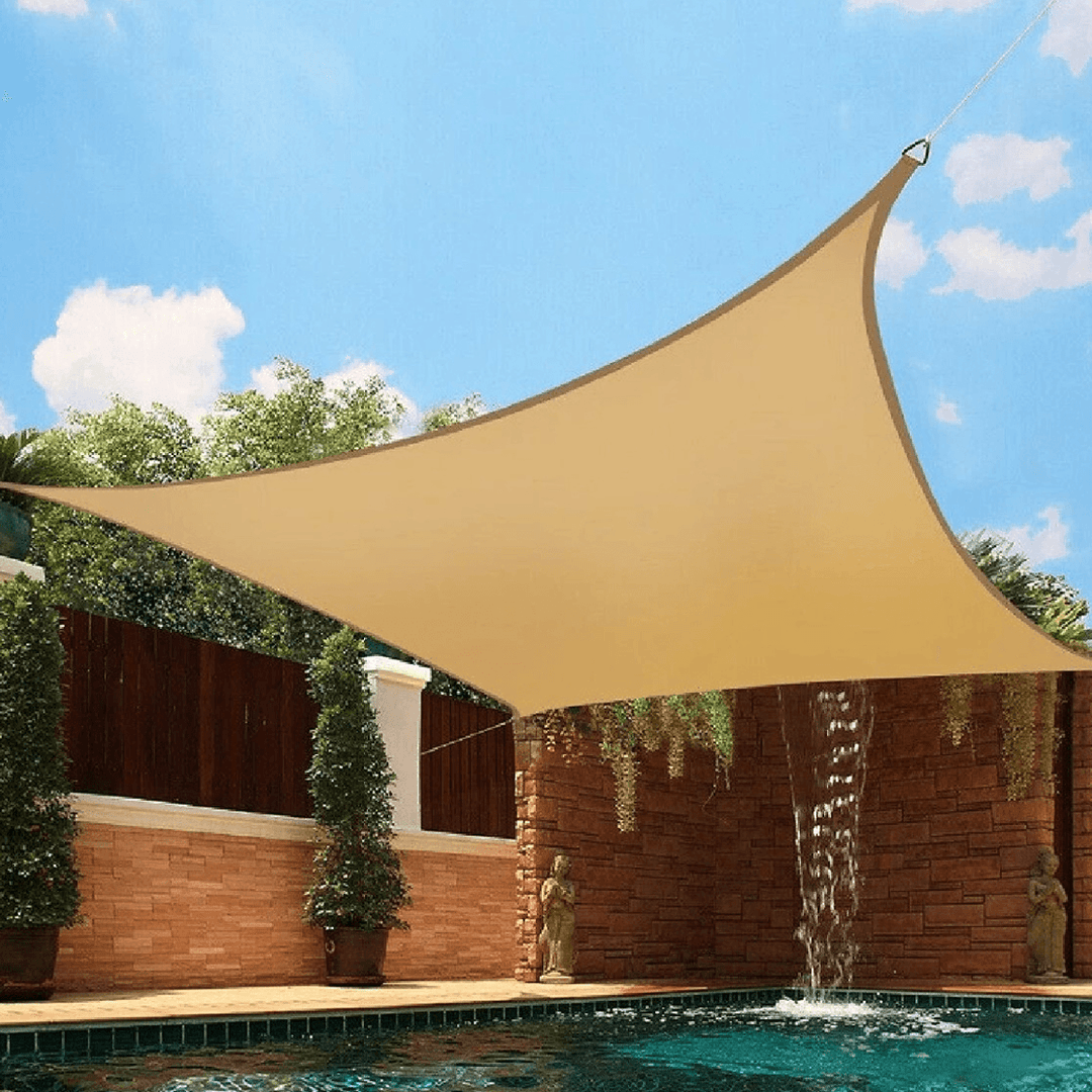 Waterproof Sunshade Garden UV Protect Canopy Car Awning Camping Shelters Tent with 2.5M Rope - MRSLM