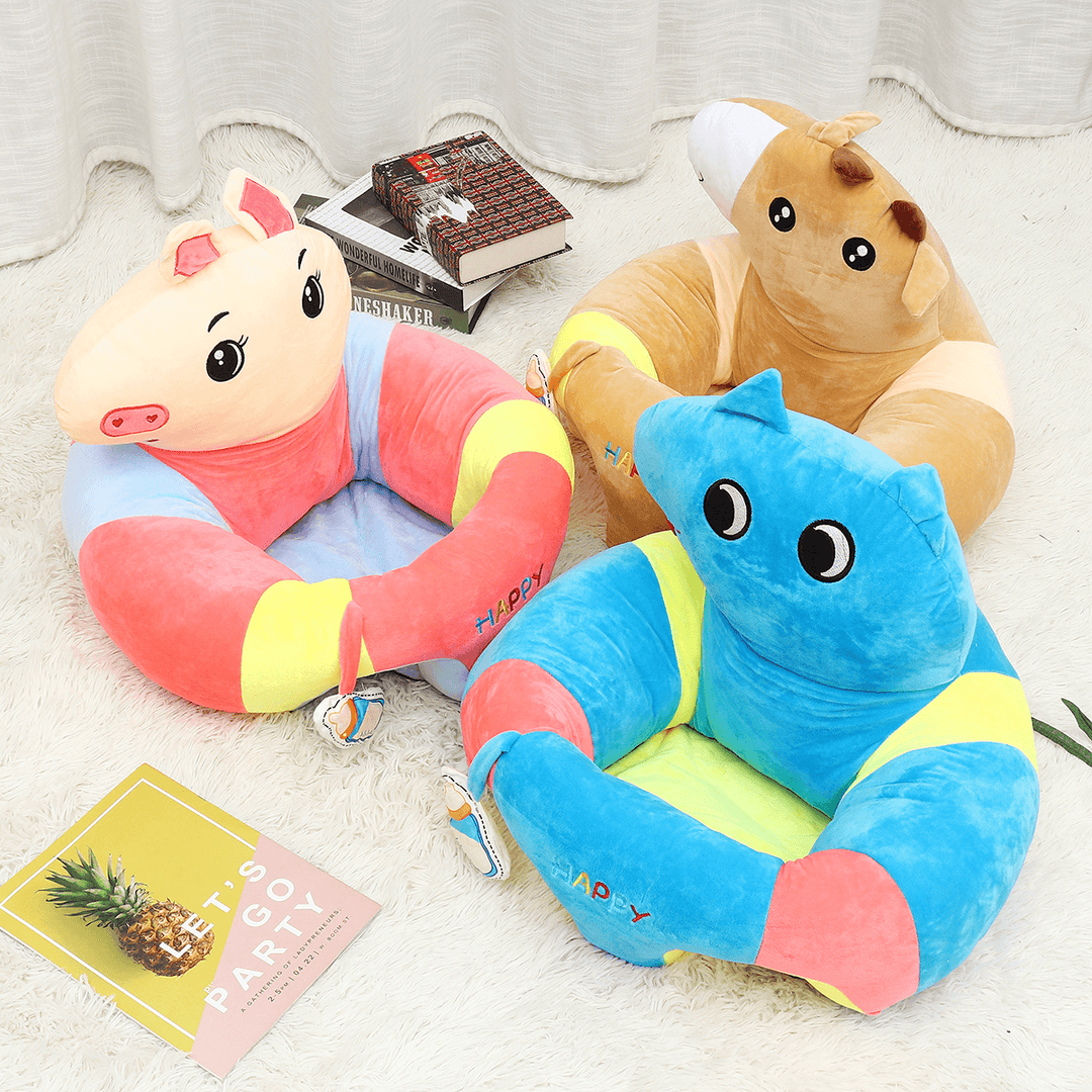 Multi-Style Kids Baby Support Seats Sit up Soft Chair Sofa Cartoon Animal Kids Learning to Sit Plush Pillow Toy - MRSLM