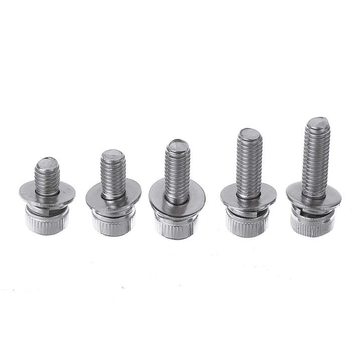 88Pcs M5 Hex Socket Knurled Cap Head Screw 304 Stainless Steel Bolt Assortment Set - MRSLM