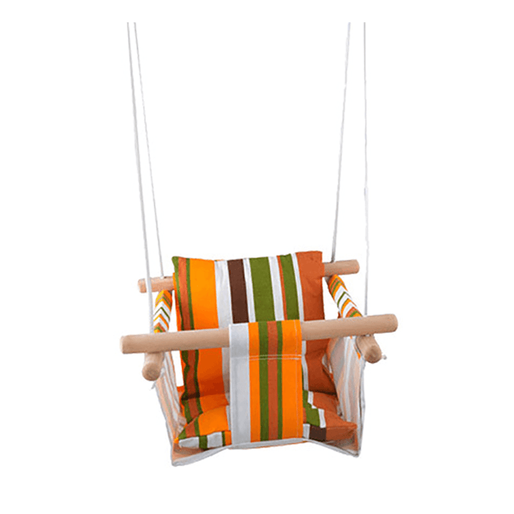 Kid Hanging Swing Seat Secure Canvas Hammock Chair Toddler Toy with Cushion Indoor Outdoor - MRSLM