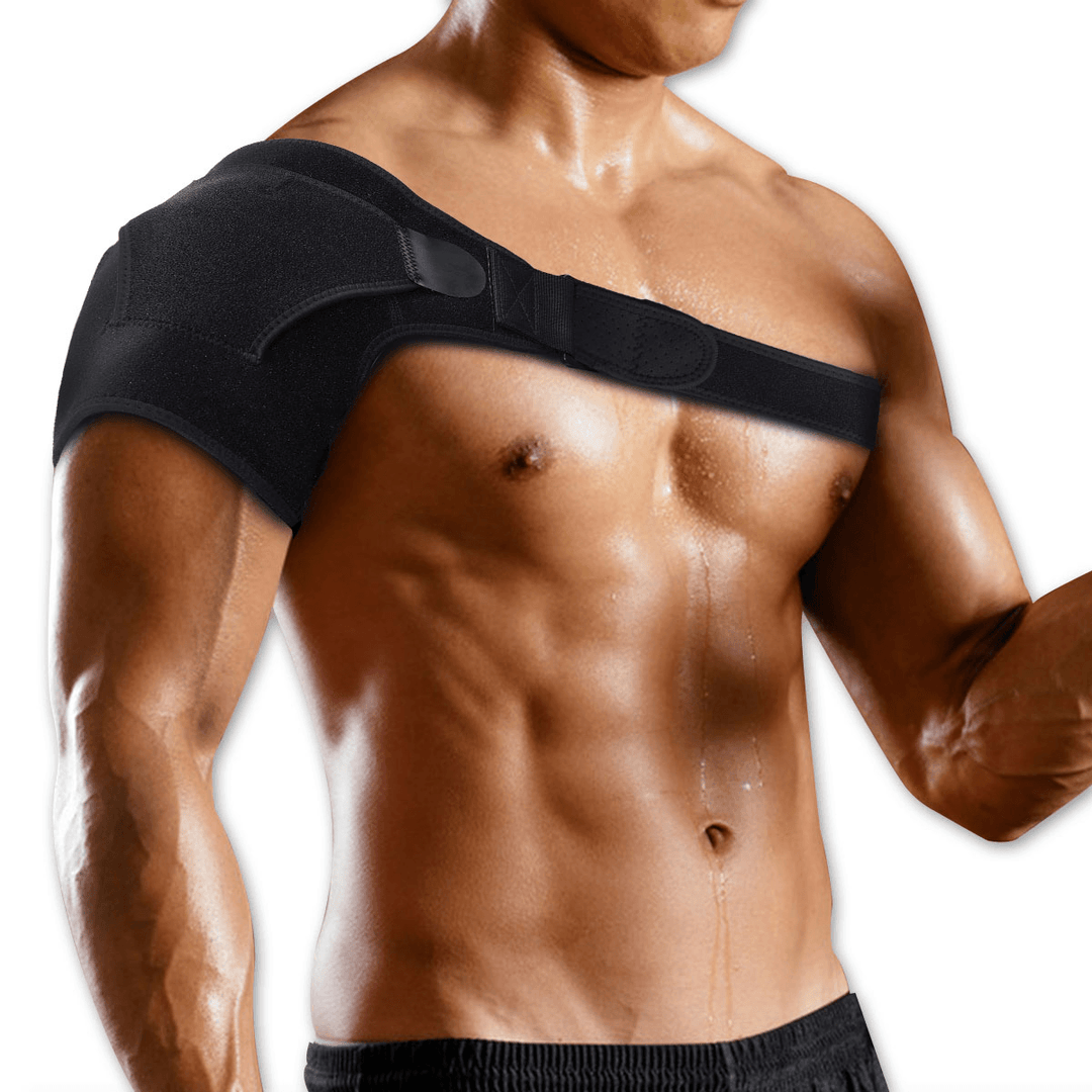 CHARMINER Shoulder Protector Adjustable Sports Single Shoulder Support Belt Elasticity for Pain Relief - MRSLM