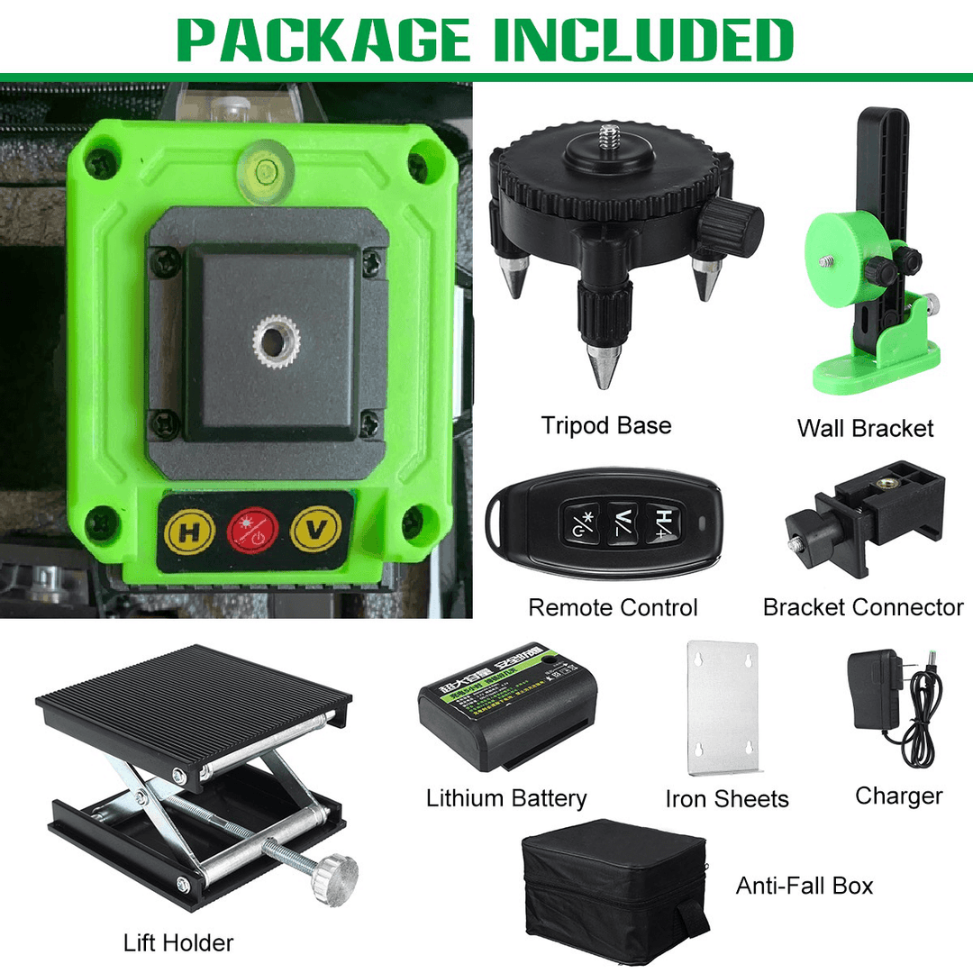 8/12/16 Line 360° Green Light Laser Level Horizontal Vertical Cross Measuring - MRSLM