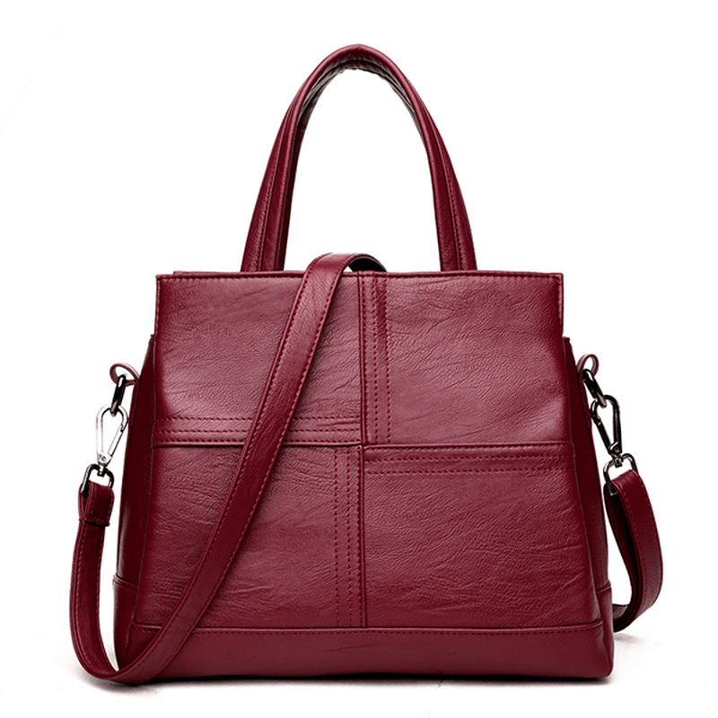 3 Main Pockets Women Casual PU Leather Handbag - MRSLM