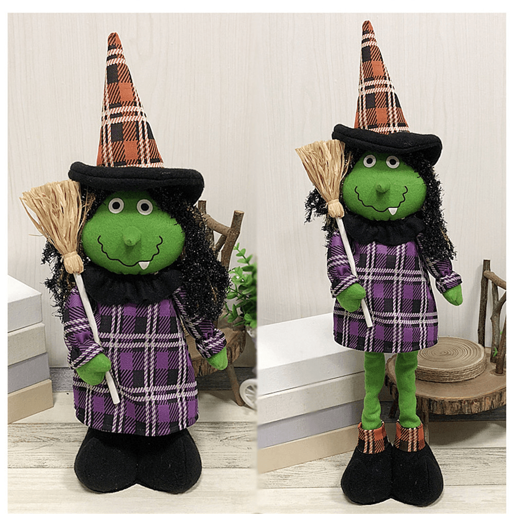 Stretchable Stuffed Plush Toy Halloween Party Cute Pumpkin Witch Decoration Toys - MRSLM