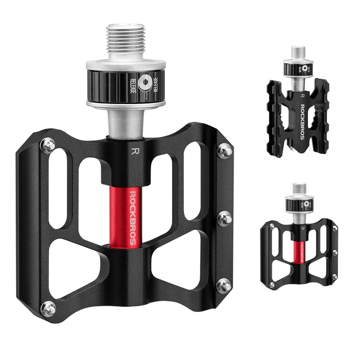 ROCKBROS Bicycle Pedals MTB Quick Release CNC Aluminum Alloy Seal Bearing Bike Pedals Chrome Molybdenum Cycling Ultralight Pedal - MRSLM