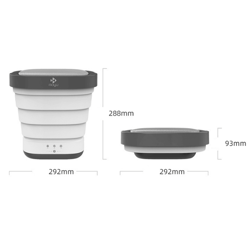 [4Th Version]Moyu 40W 2-In-1 Mini Folding Portable Clothes Washing Machine Automatic Spin Dryer 0.8Kg Capacity Washer Waterproof UV Sterilization Bucket for Outdoor Camping Travel - MRSLM