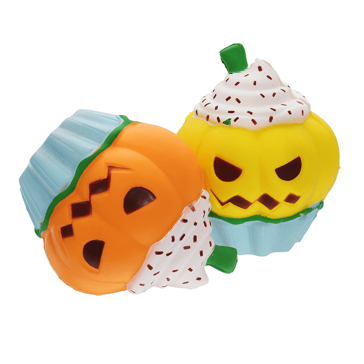 Halloween Pumpkin Ice Cream Squishy 13*10CM Slow Rising Soft Toy Gift Collection with Packaging - MRSLM