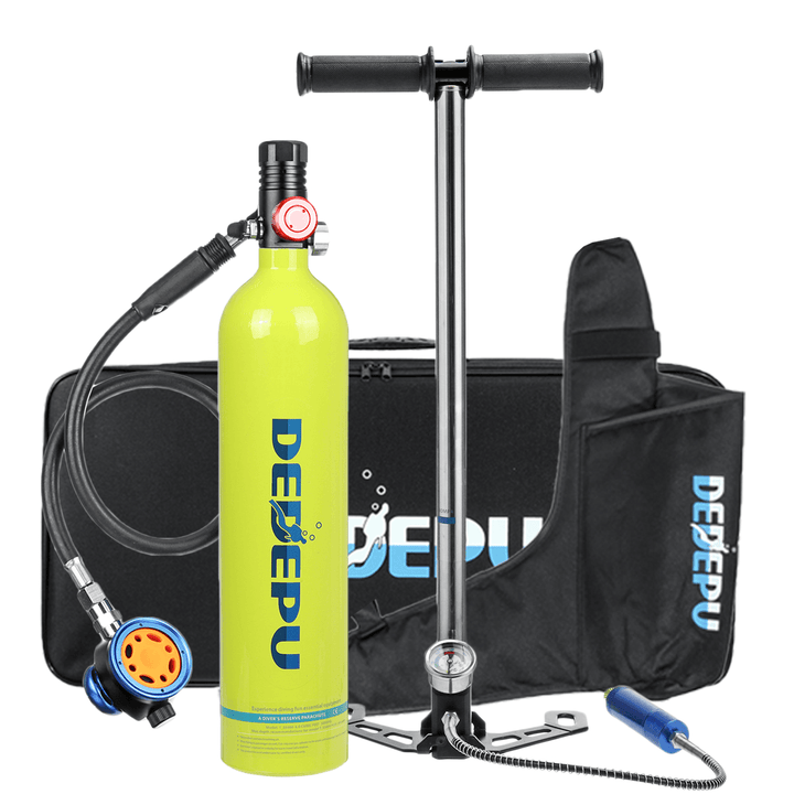 DEDEPU 6Pcs/Set 1L Diving Mini Scuba Air Tank Kit Scuba Oxygen Cylinder Reserve Air Tank Snorkeling Equipment Set - MRSLM