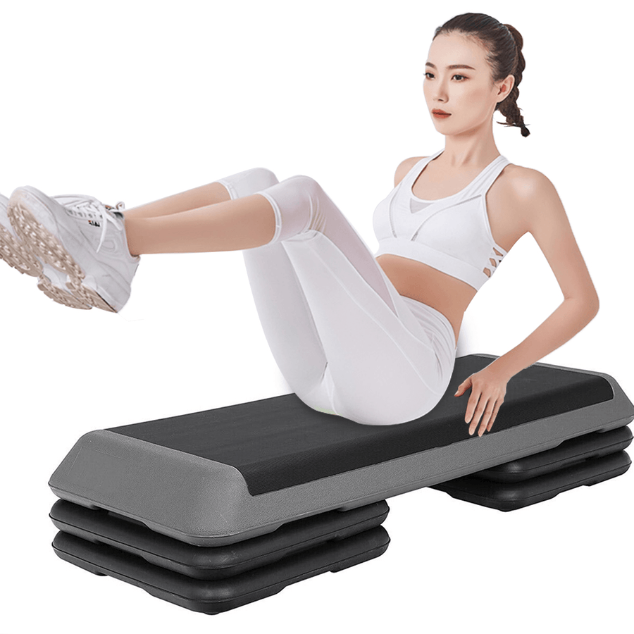 4 Risers 110CM Aerobic Exercise Step Stepper Workout Cardio Fitness Bench - MRSLM