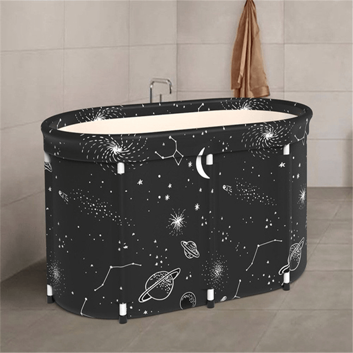 Bath Sauna Adult Folding Bathtub Bath Barrel Household Large Tub Thickened Adult Bath Tub Full Body Hot Tub with Lid Set - MRSLM