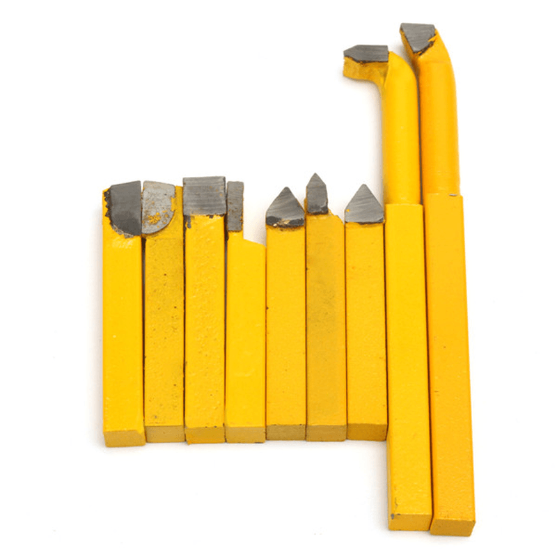 9Pcs 8X8Mm YW1 Carbide Lathe Turning Tool Holder Yellow - MRSLM