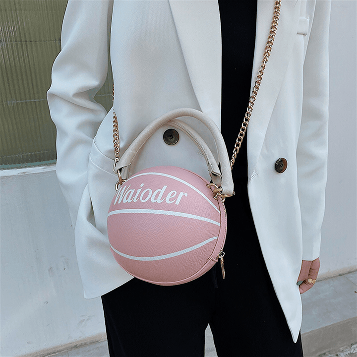 Women Fashion Basketball Football Chains Casual Handbag Crossbody Bag - MRSLM