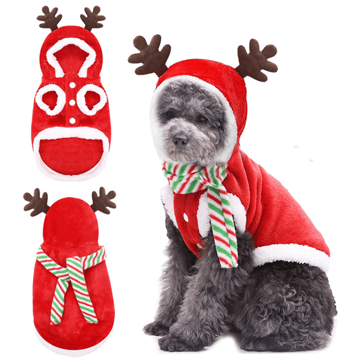 2020 Christmas Pet Clothes for Dogs Cats Costume Santa Claus Puppy Cat Clothes Winter Warm Dog Jacket Coats for Pet Hoodies Clothing - MRSLM