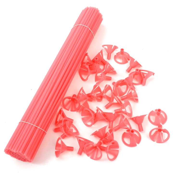 100Pcs 38Cm Plastic Colorful Balloon Stick Balloon Prop Party Decoration - MRSLM