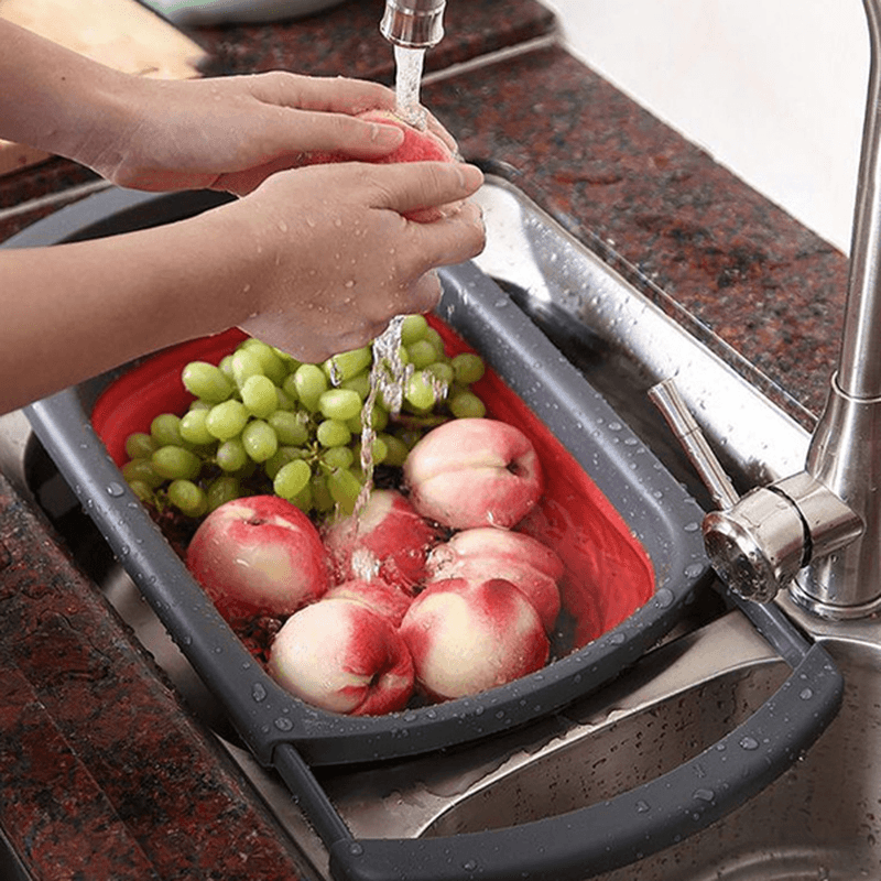 HEHUO Multifunction Folding Basin Fruits Vegetable Cleaning Washbasin Water Basket Camping Picnic - MRSLM
