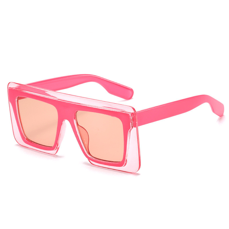 New Style Big Square Frame Trendy Sunglasses Female European and American Personality Two-Color Stitching Sunglasses - MRSLM