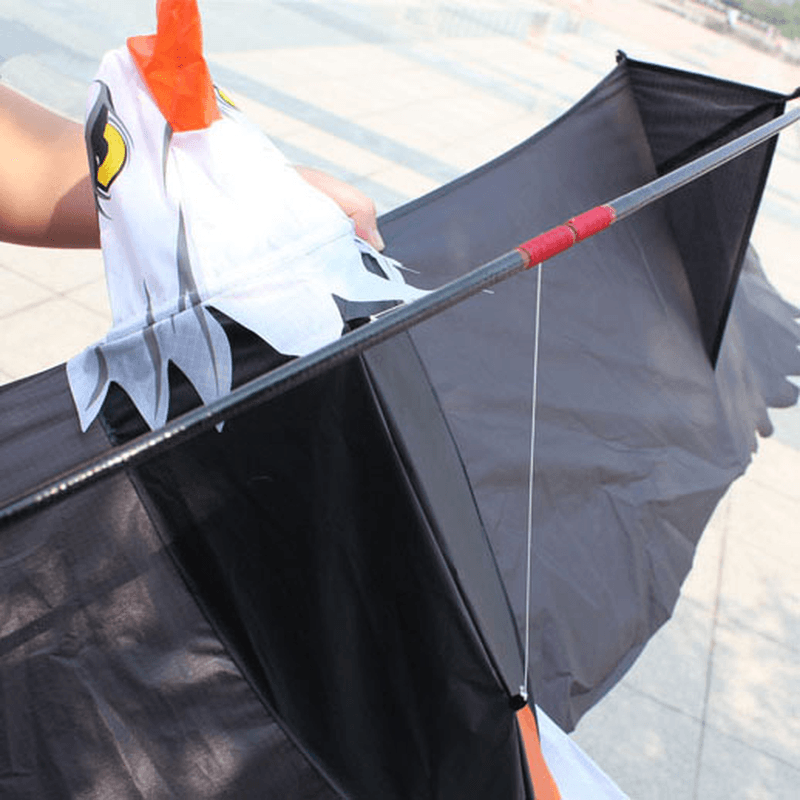 200Cm 3D Eagle Kite Front Strut Flyer Kite Kids Children Adult Easy to Fly Beach Trip Park Family Outdoor Games Activities - MRSLM