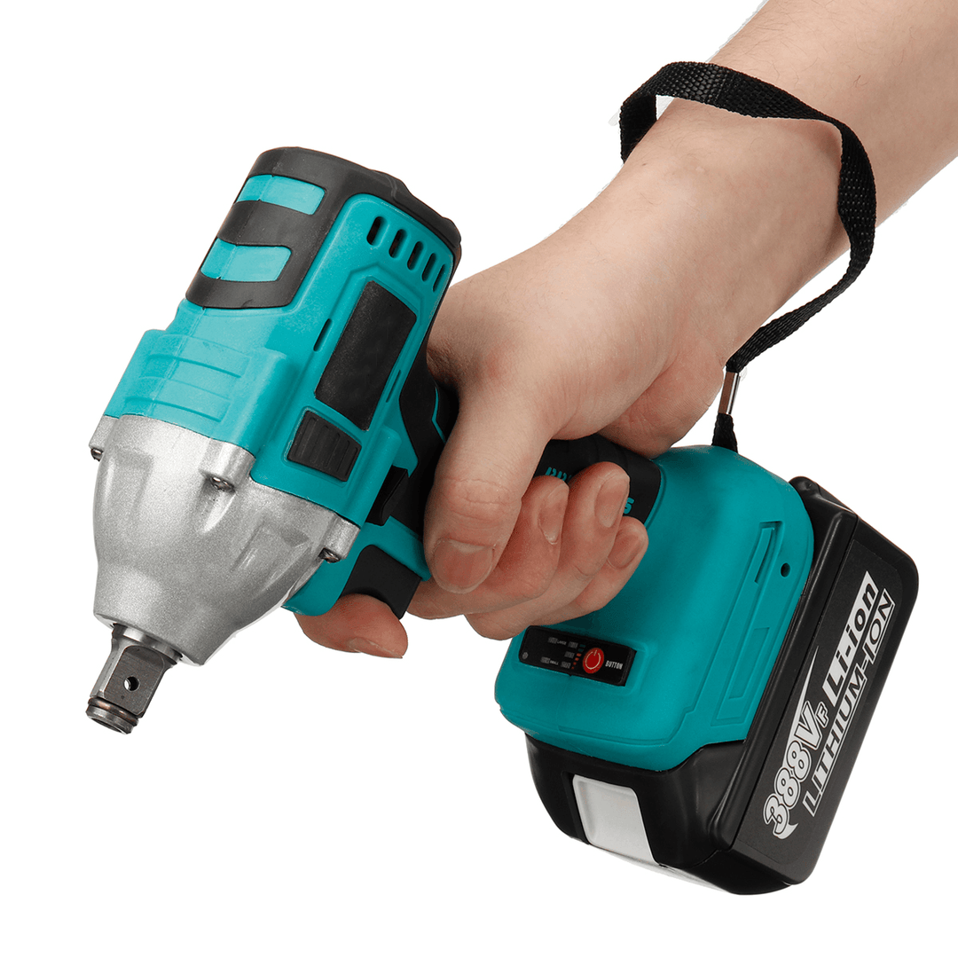 388VF 800N.M 1/2" Cordless Electric Impact Wrench Rattle Nut Driver Ratchet W/ None/1/2 Battery Also for Makita 18V Battery - MRSLM