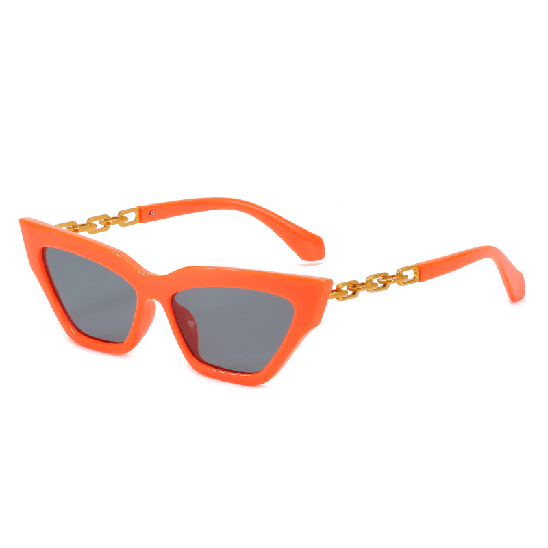 2021 New Cat-Eye Sunglasses European and American Trend Brand off the Same Sunglasses, Paint Chain Sunglasses Women - MRSLM