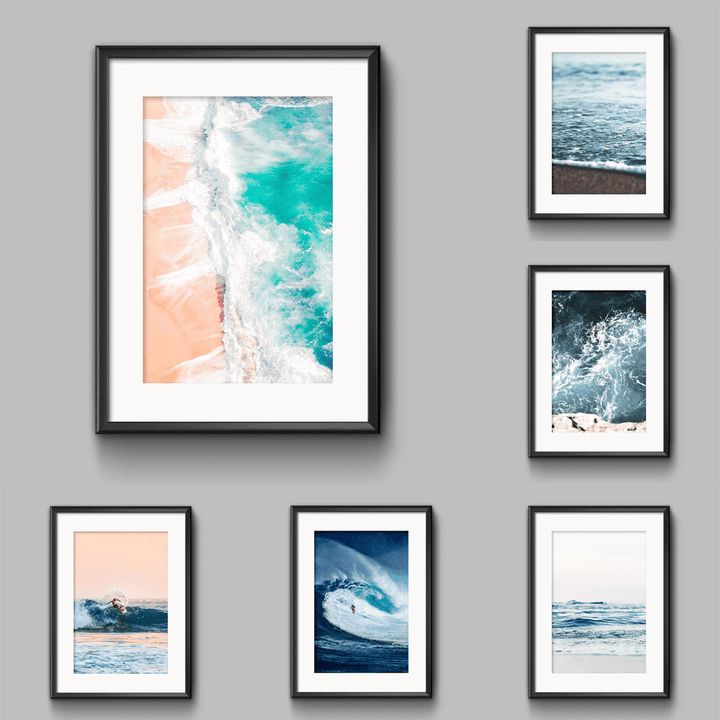 Ocean Sea Waves Nordic Poster Wall Art Canvas Paintings Seascape Picture Decor US - MRSLM