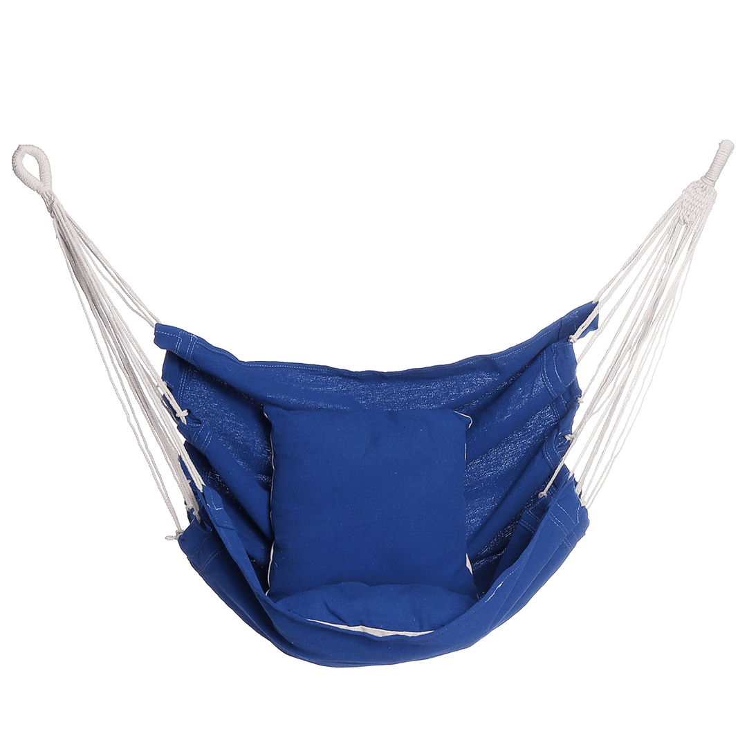 Camping Hammock Chair Swing Seat Indoor Outdoor Folding Hanging Chair with Ropes Pillow - MRSLM