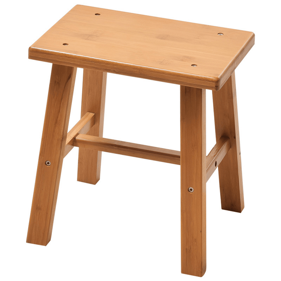 Solid Wood Square Stool Small Children Chair Square Bamboo Stool for Home Living Room Bedroom - MRSLM