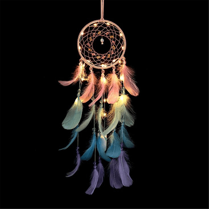 Dream Catcher Light Hollow round Dreamcatcher Bedroom Living Room Wall Decorations - MRSLM