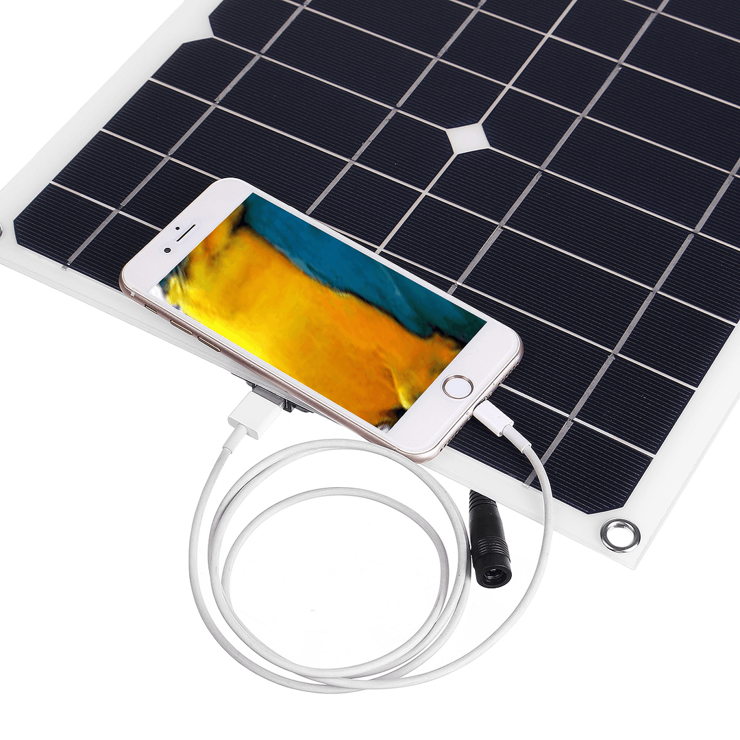 100W 18V Mono Solar Panel USB 12V/5V DC Monocrystalline Flexible Solar Charger for Car RV Boat Battery Charger Waterproof - MRSLM