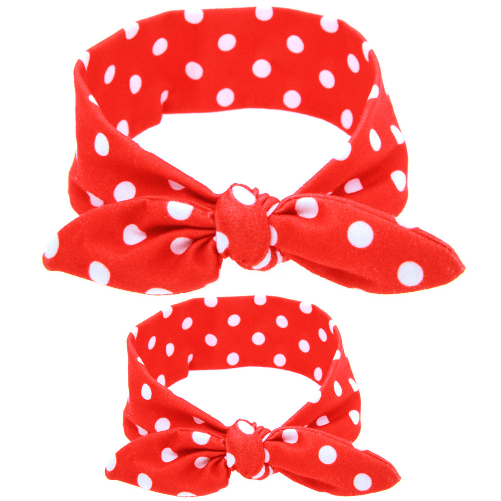 New Printed Children Diy Rabbit Ear Headband Parent-Child Suit - MRSLM