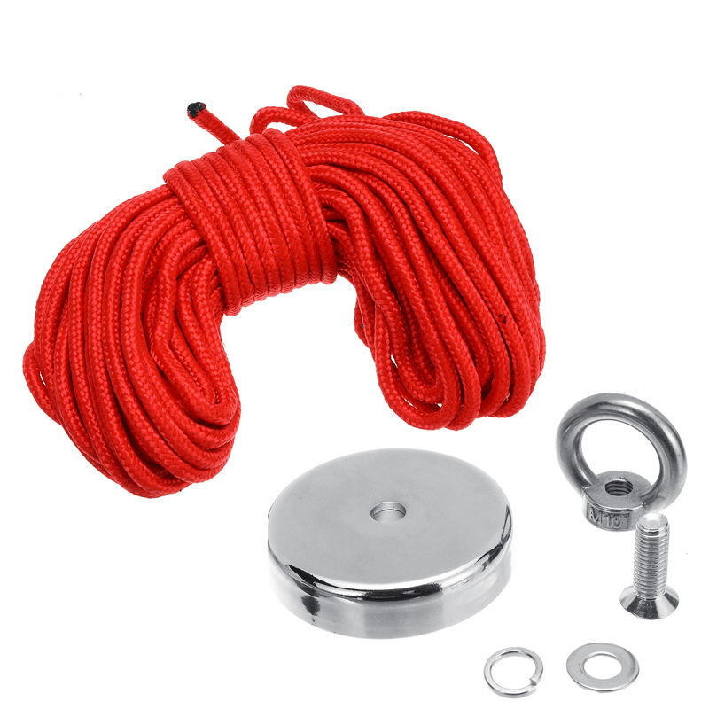 Pro 220LBS D48Mm round Neodymium Magnet Salvage Recovery Fishing Kit with 20M Rope - MRSLM