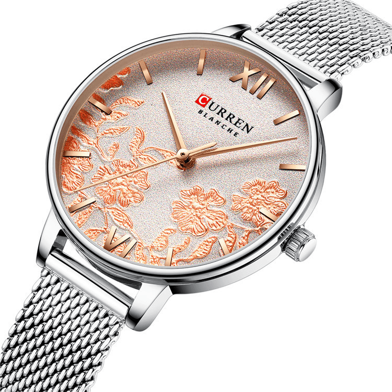 CURREN 9065 Flower Show Fashionable Ladies Wrist Watch Waterproof Quartz Watches - MRSLM