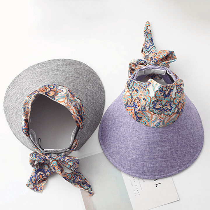 Women Summer Foldable Wide Brim Anti-Uv Sun Bucket Hat - MRSLM