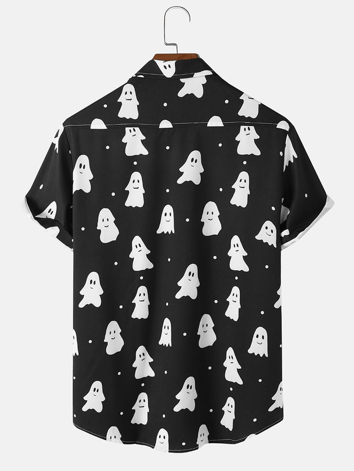 Mens Casual Ghost Cartoon Halloween Shirts - MRSLM