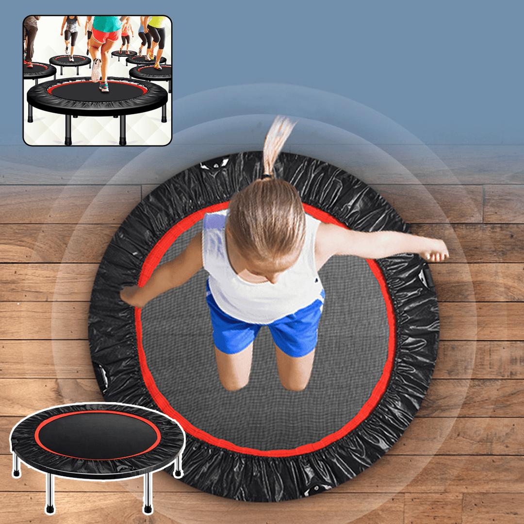 100X28Cm Foldable Mini Trampoline Jumping Cardio Elastic Gym Yoga Exercise Max Load 200Kg - MRSLM