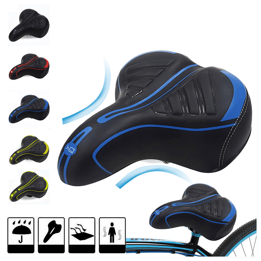 Extra Wide Soft Bike Saddle Universal Comfy Bike Seat Bicycle Cushioned Padded Cycling Accessories - MRSLM