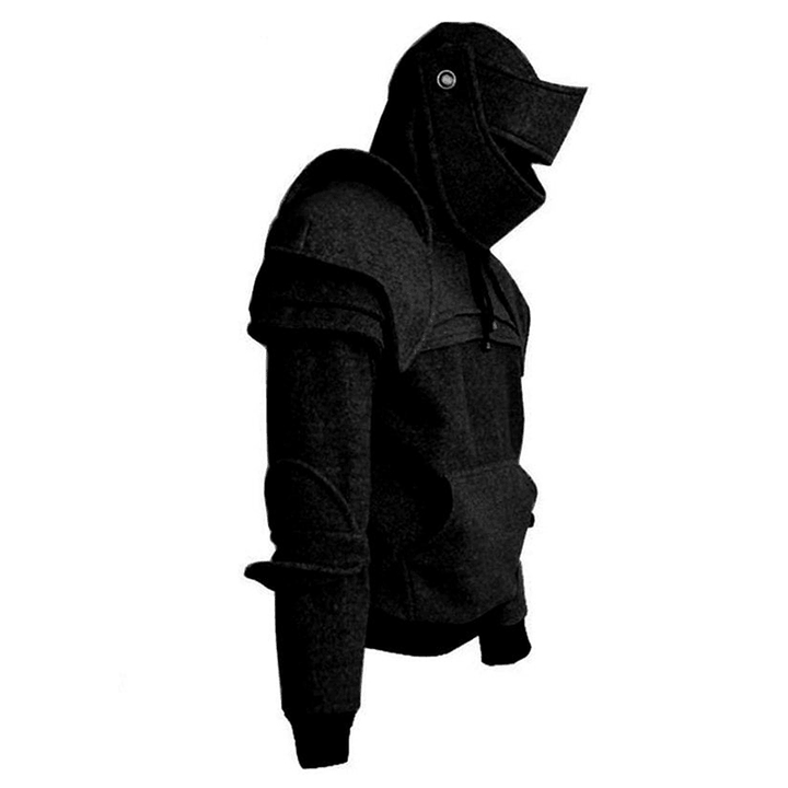 Retro Protective Elbow Mask Knight Hoodies plus Size Drawstring Sweatshirts - MRSLM