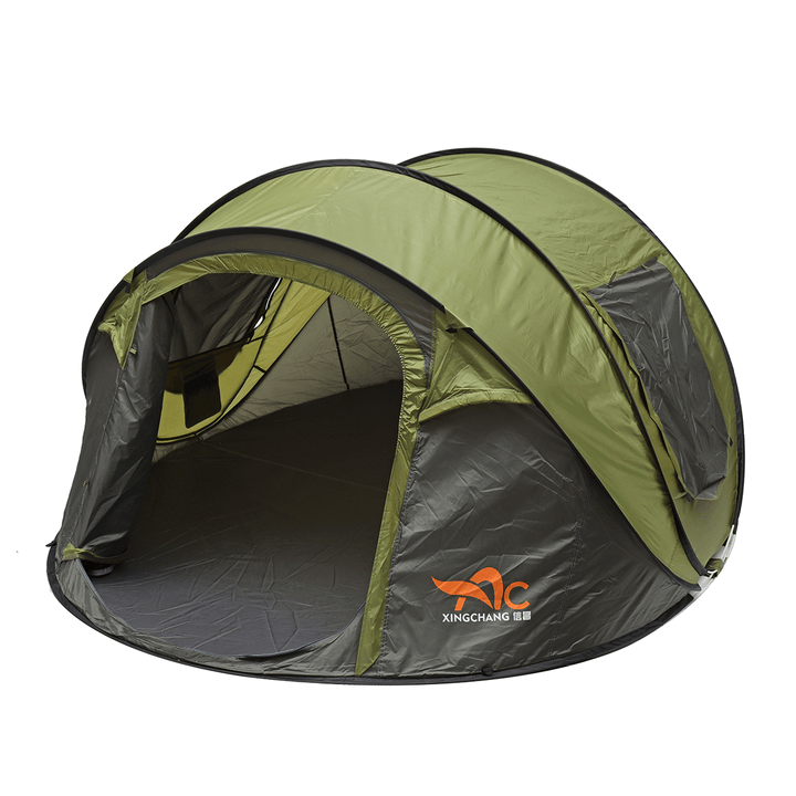 5-8 Person Automatic Camping Tent Windproof Waterproof 2 Large Mesh Windows Family Tent Sunshade Canopy for All Seasons - MRSLM