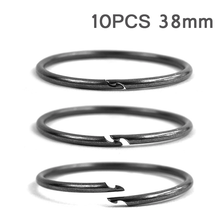 10PCS 38Mm Diameter Outdoor EDC Key Ring Buckle Metal round Chain Quick Release Clamp Ring - MRSLM