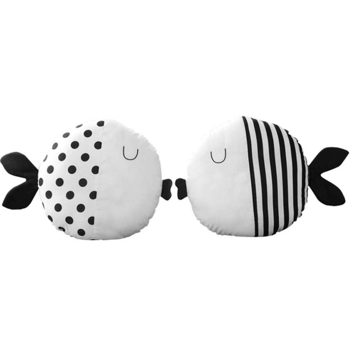 Cartoon Doll Pillow Cute Striped Polka Dot Fish Pillow Kids Accompany Sleeping Doll Cushion - MRSLM