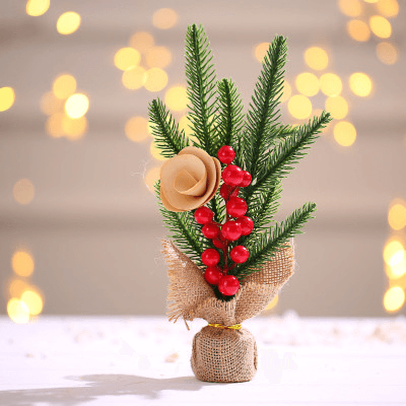 2020 Christmas Ornaments Mini Christmas Tree Ornaments Desktop Simulation Christmas Tree for Home Decor - MRSLM