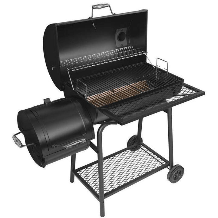 3-In-1 BBQ Charcoal Grill with Offset Smoker BBQ Grill Barbecue Accessories for Outdoor Garden RV Travel Camping Cooking - MRSLM