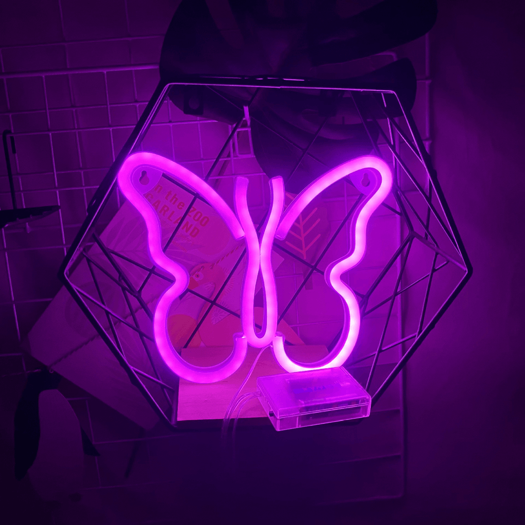 LED Neon Butterfly Interior Decoration Night Light Atmosphere Light - MRSLM