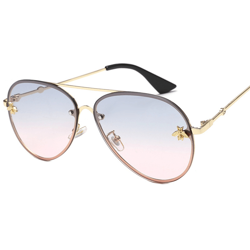 Little Bee Fashion Sunglasses Trendy Star Toad Mirror European and American Large Frame Sunglasses - MRSLM